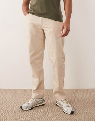 Mango - Pantalon droit 100 % coton - Crème-Neutre