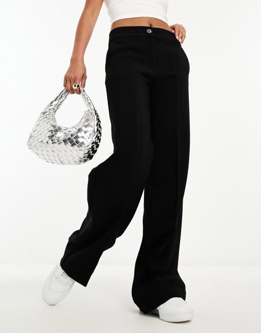Mango - Pantalon droit ajusté plissé à l'avant - Noir 