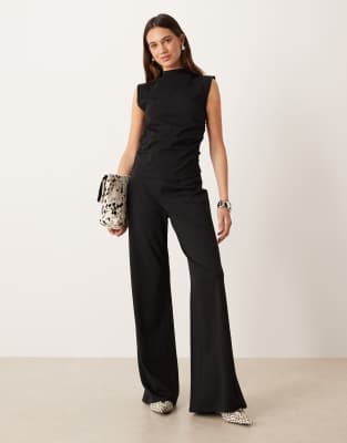 Mango - Pantalon droit d'ensemble - Noir