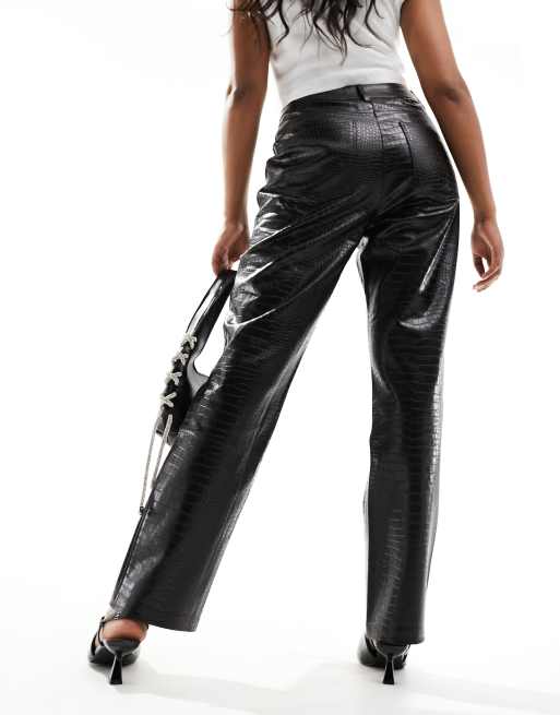 Pantalon Bootcut Mango Effet Cuir Python Vintage Taille 36 Bleu Foncé - Occasion Très Bon état