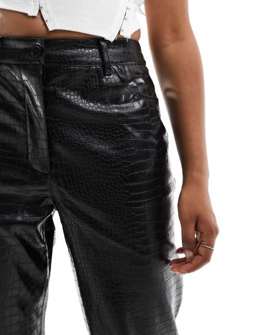 Pantalon simili best sale cuir effet croco