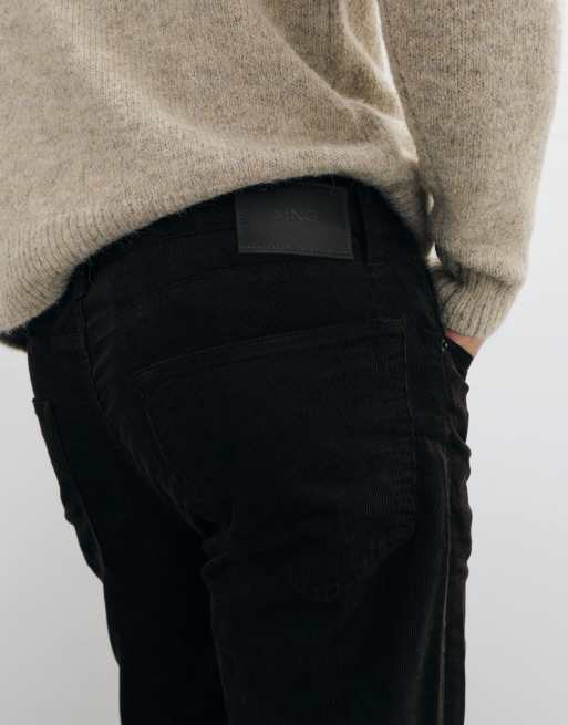 Mango pantalon droit en velours côtelé marron foncé, 5 de 5