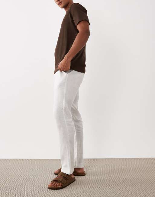 Mango - Pantalon en lin - Crème, 2 de 5