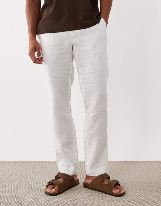 Mango - Pantalon en lin - Crème, 3 de 5