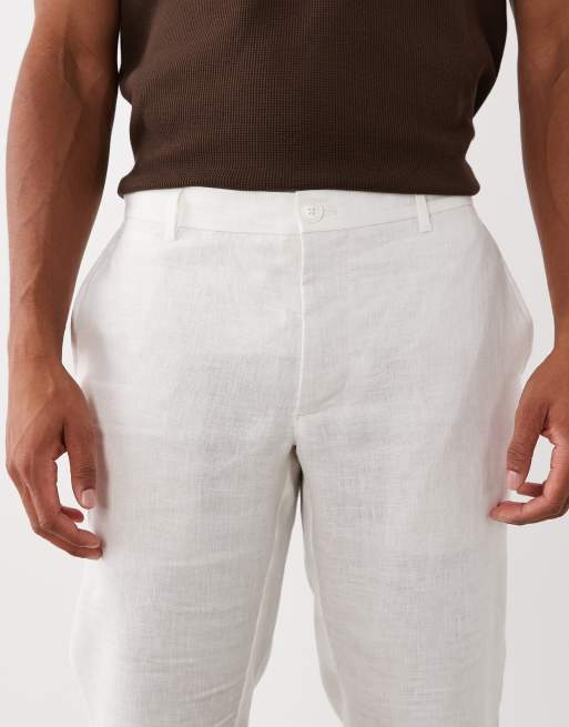 Mango - Pantalon en lin - Crème, 5 de 5