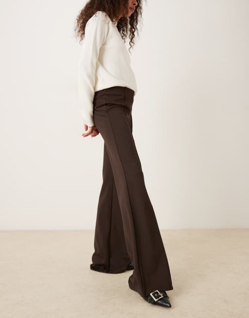 Mango - Pantalon évasé à pinces - Marron, 2 de 5