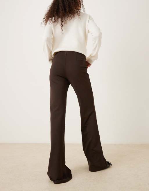 Mango - Pantalon évasé à pinces - Marron, 3 de 5