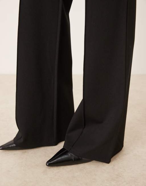 Mango - Pantalon évasé à surpiqûres - Noir, 5 de 5