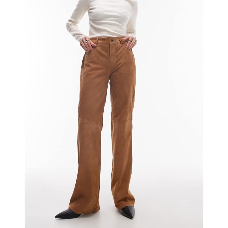 Pantalon évasé En Daim Extensible The Row 'Beca' - Taille 4, Couleur Sable, Neuf Avec étiquettes