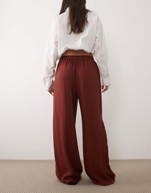 Mango - Pantalon fluide noué à la taille - Rouge profond, 5 de 5
