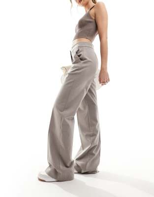 Pantalon Chaud Mango Taille 8 – Femme, Marron, Lacets, Simili Daim (90% Polyester)