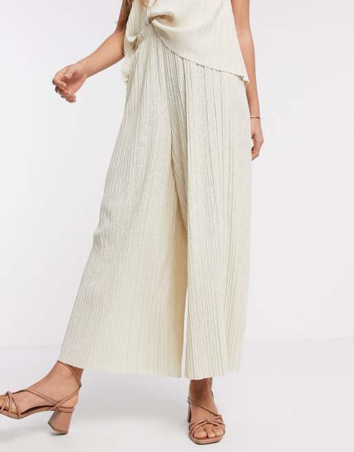 Pantalon plissé beige new arrivals