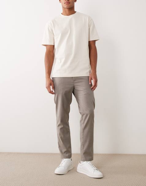 Mango - Pantalon plissé devant à taille réglable - Taupe - view 1
