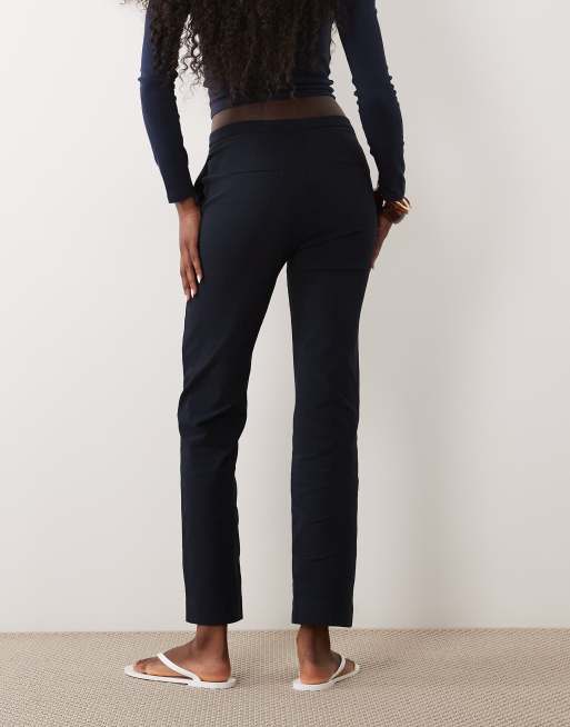 Mango pantalon slim ajusté bleu marine, 3 de 5