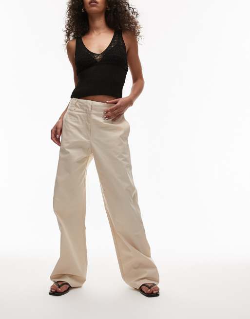 Mango - Pantalon slim d'ensemble avec boutonnage dissimulé - Beige clair