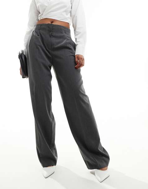 Mango - Pantalon souple ajustée à plis nervurés - Gris - view 1