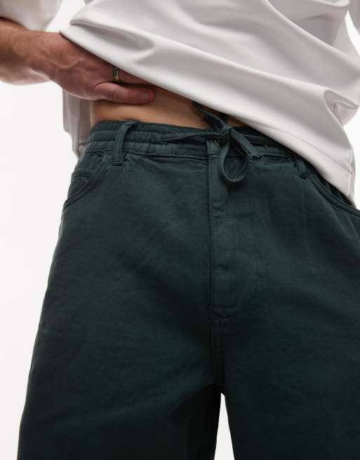 Mango - Pantaloncini in cotone slavato verdi, 2 di 5