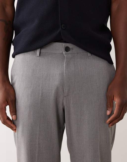 Mango - Pantaloni affusolati grigio chiaro sartoriali con pieghe sul davanti, 4 di 5