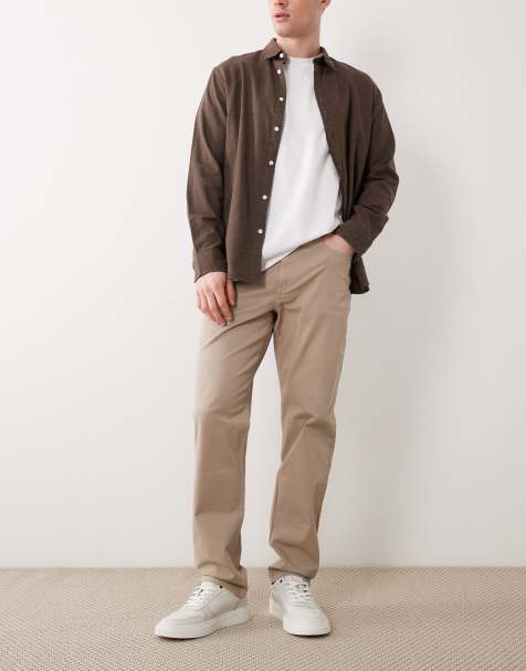 Mango - Pantaloni affusolati regular fit in misto cotone écru - view 1