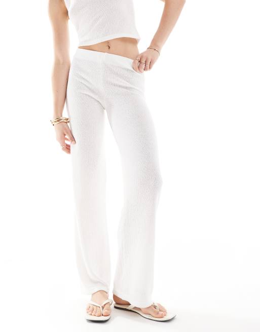 Mango Pantaloni bianchi in maglia leggera in coordinato
