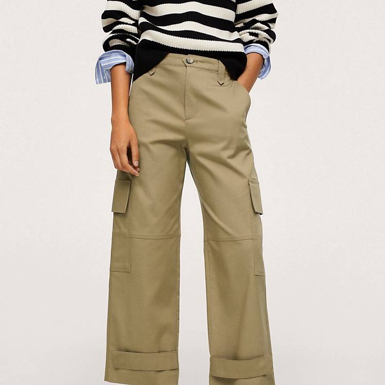 Pantaloni cargo a vita bassa color sabbia con doppia tasca e cintura Asos Donna Abbigliamento Pantaloni e jeans Pantaloni Pantaloni a vita bassa 