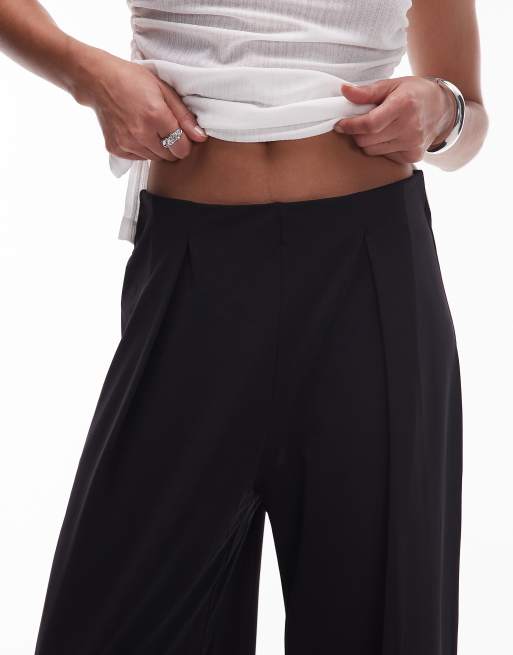 Mango - Pantaloni con fondo ampio e vita elasticizzata neri, 2 di 5