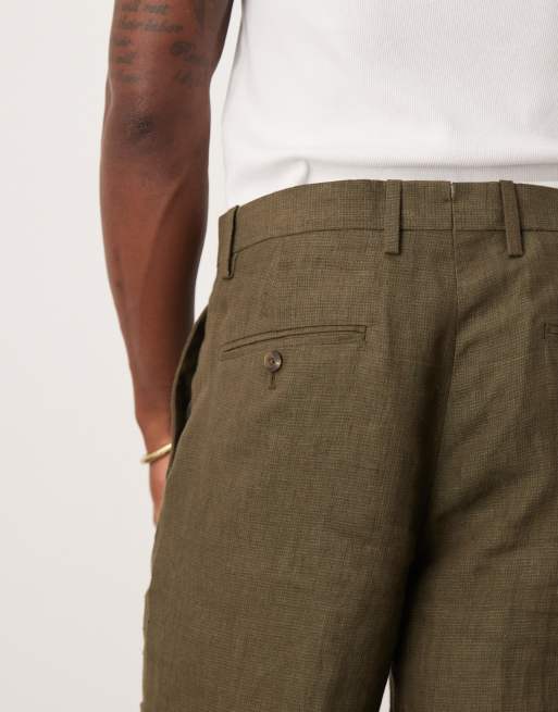 Mango - Pantaloni da abito slim in lino verde in coordinato, 5 di 5