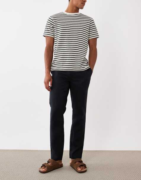 Mango - Pantaloni dritti 100% lino blu navy - view 1