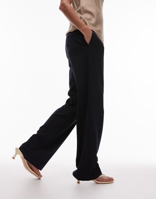 Mango - Pantaloni dritti blu navy con pieghe sul davanti, 2 di 5
