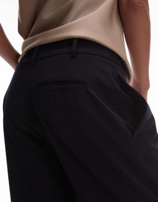 Mango - Pantaloni dritti blu navy con pieghe sul davanti, 5 di 5