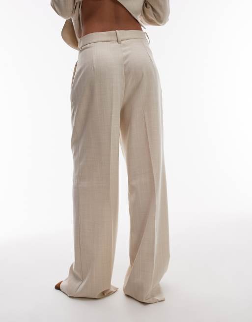 Mango - Pantaloni dritti classici effetto lino rosa pallido in coordinato, 2 di 5