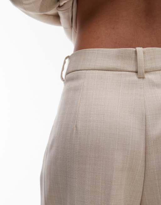 Mango - Pantaloni dritti classici effetto lino rosa pallido in coordinato, 3 di 5