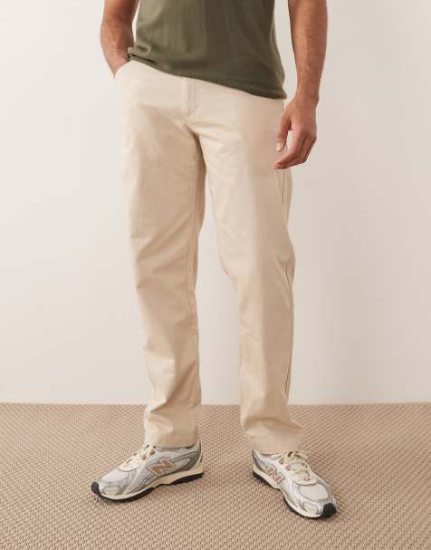 Mango - Pantaloni dritti in 100% cotone color panna - view 1