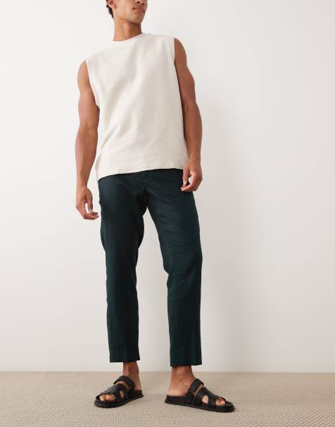 Mango - Pantaloni dritti in misto lino con vita regolabile - view 1