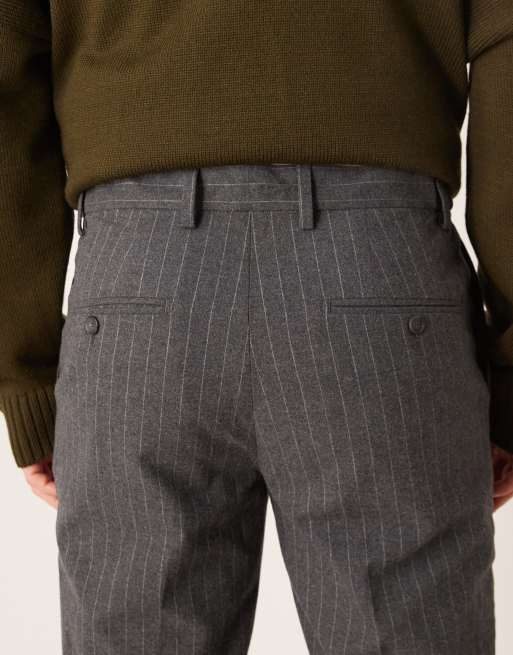 Mango - Pantaloni grigi affusolati con motivo gessato, 4 di 5