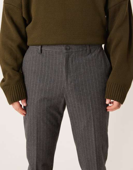 Mango - Pantaloni grigi affusolati con motivo gessato, 5 di 5