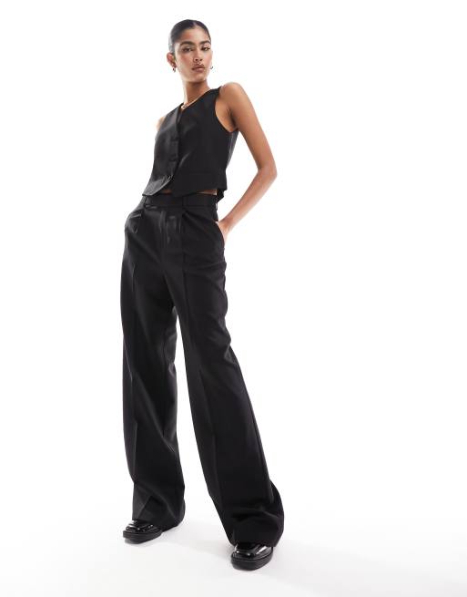 Mango - Pantaloni neri in coordinato