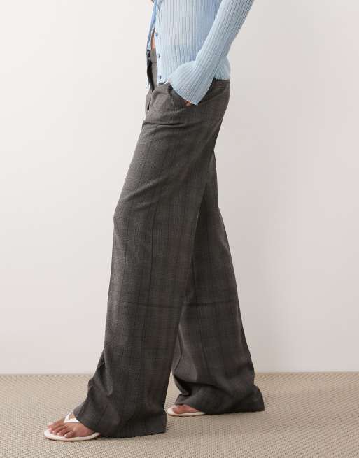 Mango - Pantaloni sartoriali a zampa antracite a quadri, 2 di 5