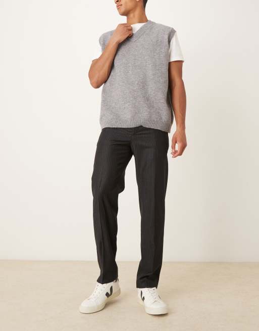 Mango - Pantaloni sartoriali antracite in 100% lana con pieghe sul davanti, 2 di 5