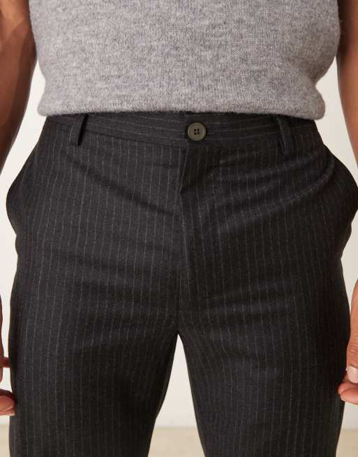 Mango - Pantaloni sartoriali antracite in 100% lana con pieghe sul davanti, 4 di 5