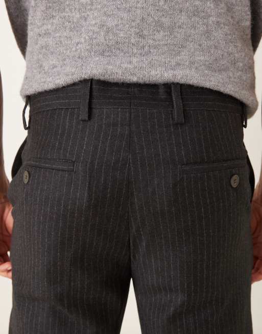 Mango - Pantaloni sartoriali antracite in 100% lana con pieghe sul davanti, 5 di 5