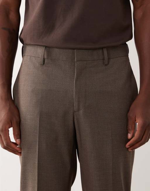 Mango - Pantaloni sartoriali dritti marroni con piega sul davanti in coordinato, 4 di 5
