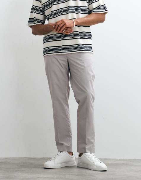Mango - Pantaloni sartoriali in misto cotone color pietra - view 1