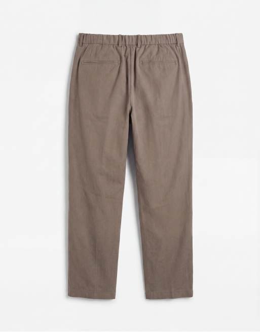 Mango - Pantaloni sartoriali in misto modal color fungo con pieghe sul davanti, 7 di 9