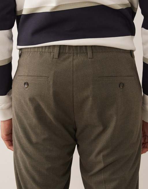 Mango - Pantaloni verde salvia con vita regolabile e pieghe sul davanti, 4 di 5