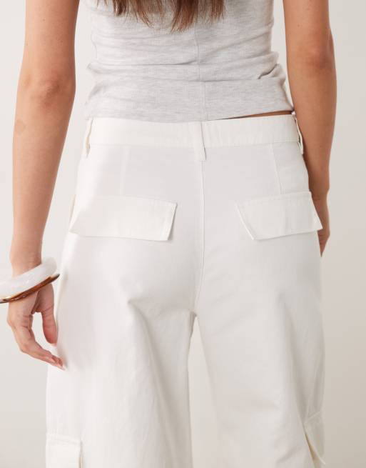Mango - Papaya - Hvide utility-jeans i 100% bomuld, 5 af 5