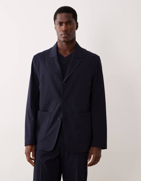 Mango Parioli slim fit tailored blazer co-ord in blue - view 1