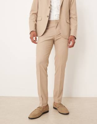 Mango Paris 100% Cotton Pleat Front Tailored Straight Pants In Neutral