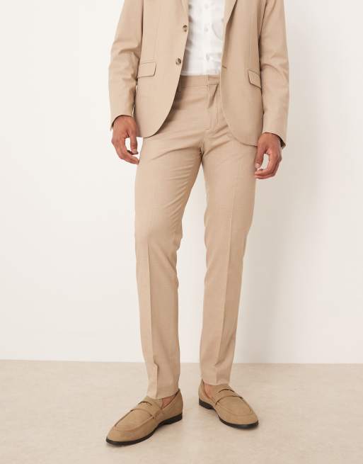 Mango Paris 100% cotton pleat front tailored straight trouser co-ord in ecru, 2 of 5