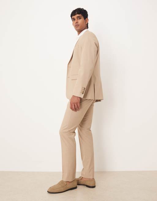 Mango Paris 100% cotton pleat front tailored straight trouser co-ord in ecru, 3 of 5